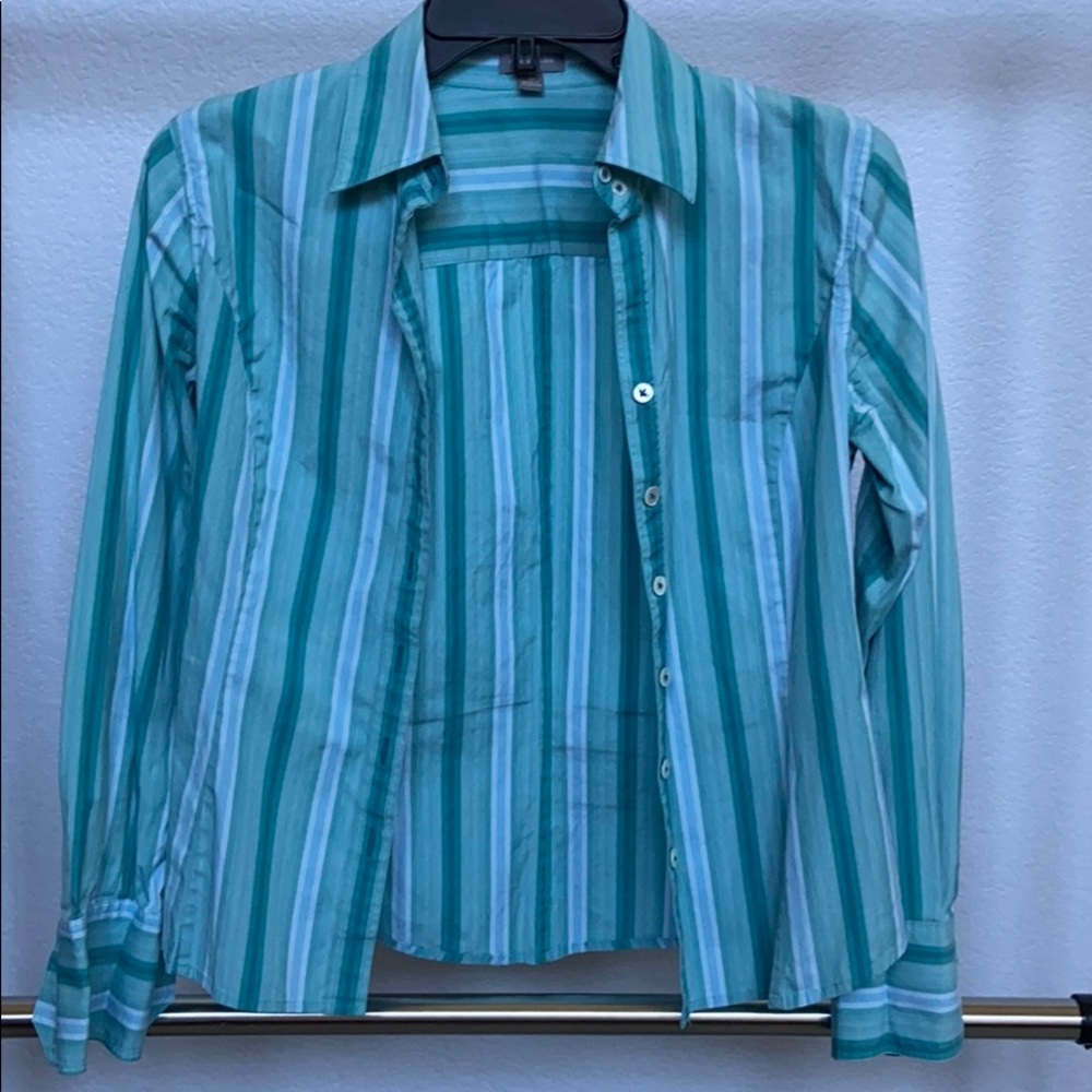 Ann Taylor striped button down shirt.